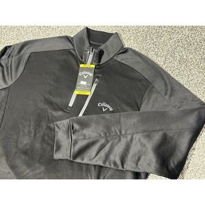 Callaway Men's 1/4 Zip Pullover Golf Performance Size Medium Black NWT